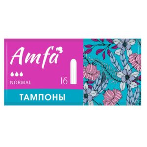 Тампоны женские гигиенические Amfa normal, без аппликатора, 16 штук