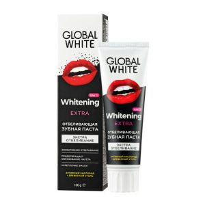 Зубная паста отбеливающая GLOBAL WHITE extra whitening 100 г
