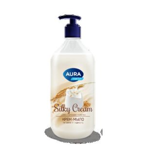 AURA Крем-мыло Шелк и рисовое молочко Silky Cream флакон/дозатор 1000мл