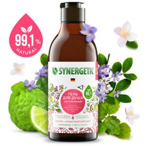 Биоразлагаемый натуральный гель для душа SYNERGETIC Пачули и ароматный бергамот, 0,38л