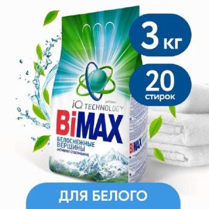 Стиральный порошок для белого BiMax Белоснежные вершины, автомат, 3кг