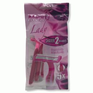 Станок для бритья одноразовый жен. Max Lady 2 лезвия 5шт с гелевой полоской