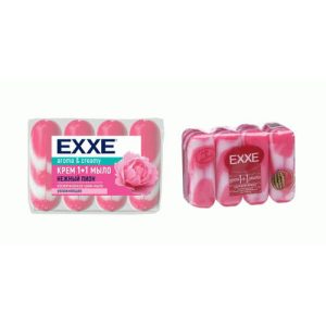 Крем-мыло Exxe 1+1 Сочный арбуз/нежный пион 4шт*90г розовое