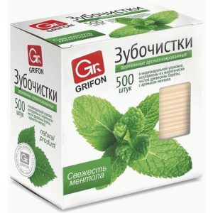 Зубочистки 500шт Grifon с ментолом