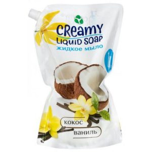 Жидкое мыло для рук с ароматом кокос и ваниль 1,25 л Creamy