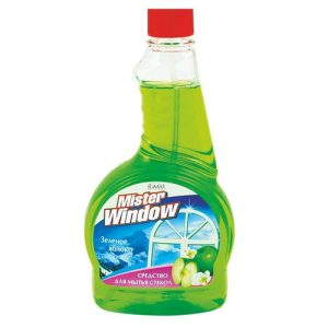 Средство для мытья стекол Зеленое яблоко сменный блок Mister Window Romax 500мл