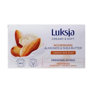 Кремовое мягкое питательное мыло с миндальным маслом и маслом ши, Luksja Creamy & Soft Nourishing Almond & Shea Butter Caring Bar Soap
