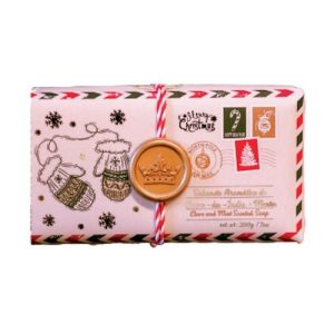 Натуральное мыло "Гвоздика и мята", Essencias De Portugal Christmas Gloves Postcard Soap