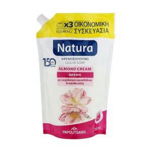 Жидкое крем-мыло "Миндальный крем", Papoutsanis Natura Pump Almond Cream (Refill)