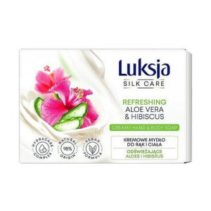Крем-мыло с алоэ вера и гибискусом, Luksja Silk Care Refreshing Aloe Vera & Hibiscus Creamy Hand & Body Soap