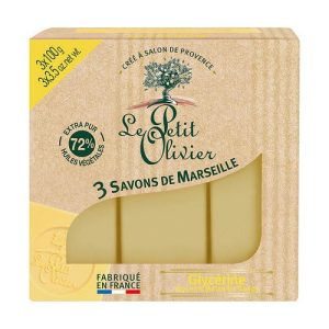 3 традиционных мыла Глицерин, Le Petit Olivier 3 traditional Marseille soaps Glycerin