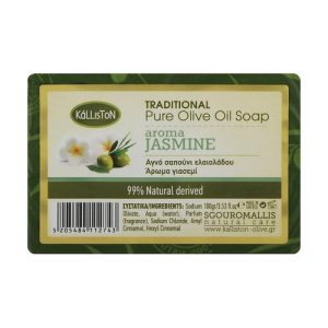 Традиционное чистое оливковое мыло с ароматом жасмина, Kalliston Traditional Olive Oil Soap With Aroma Jasmine
