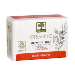 Натуральное оливковое мыло с календулой и маслом карите, BIOselect Pure Olive Oil Soap