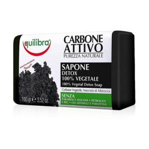 Очищающее мыло с активным углем, Equilibra Active Charcoal 100% Vegetal Detox Soap