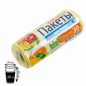 Мешки для мусора особо прочные Bio «Цитрусовый микс», 30 л, 12 мкм, 50x60 см, ПНД, 20 шт, цвет жёлтый