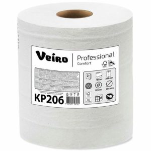 Полотенца бумажные Veiro Professional Comfort KP206 в рулонах с ЦВ 2 слоя, 180 метров