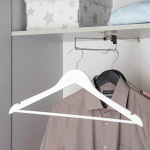 Вешалка для одежды с перекладиной SAVANNA, размер 46-48, дерево, покрытие Soft-touch, цвет белый