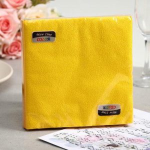 Салфетки бумажные New line FRESCO «Желтый», 2 слоя, 33*33 см, 20 шт