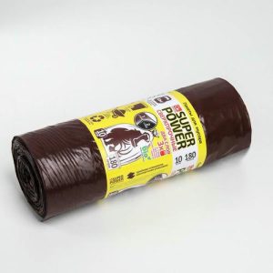 Мешки для мусора двухслойные особопрочные 180 л, 90x110 см, 40 мкм, ПВД, 10 шт, цвет коричневый