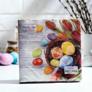 Салфетки бумажные New Line FRESCO Яйца тюльпаны, 2сл, 33*33, 20 шт