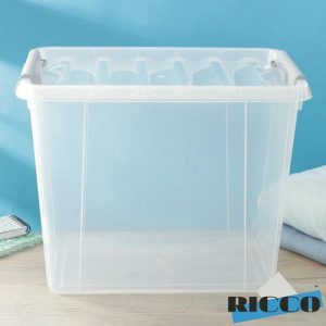 Контейнер для хранения с крышкой RICCO, 25 л, 41x29,5x31,2 см, прозрачный