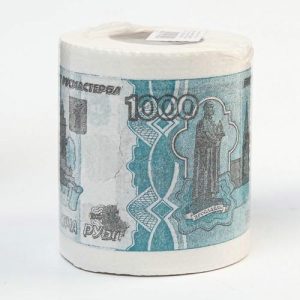 Сувенирная туалетная бумага 1000 рублей, 10х10,5х10 см
