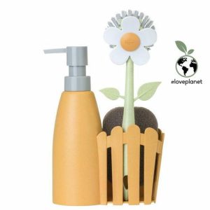 Дозатор FLORGANIC, Щётка для посуды, губка на подставке
