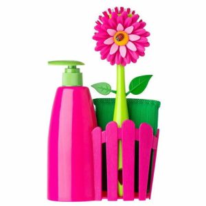 Дозатор, щётка для посуды, губка на подставке Flower Power