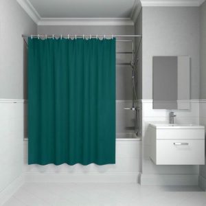 Штора для ванной комнаты IDDIS PE, 200х180 см, темно-зелёный