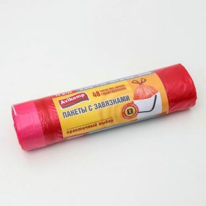 Мешки для мусора с завязками 35 л, ПВД, толщина 20 мкм, 15 шт