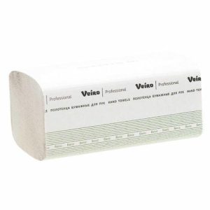 Полотенца бумажные Veiro Professional Basic V-сложение КV104, белые, 250 листов
