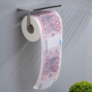 Сувенирная туалетная бумага 500 евро, МЕГА, 12х13 см