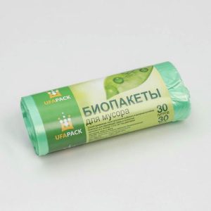Мешки для мусора «Био», 30 л, 48x56 см, 7 мкм, ПНД, 30 шт, цвет зелёный